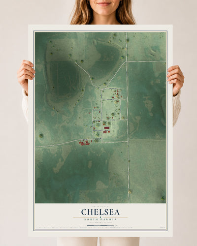 Map of Chelsea, South Dakota, 24 x 36 inch unframed archival matte print
