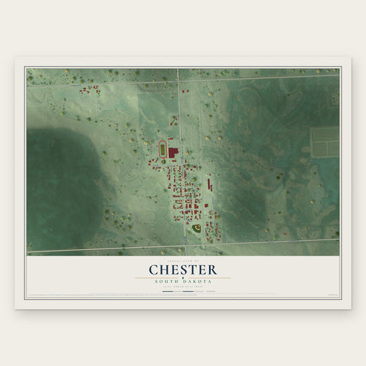 Chester, South Dakota map print, the full design