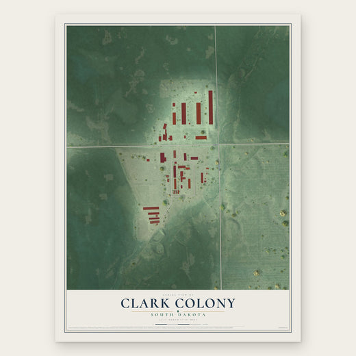 Clark Colony, South Dakota map print, the full design