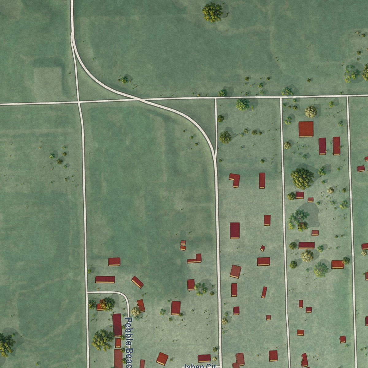 Second close-up of the map of Clark, South Dakota print showing more streets and buildings