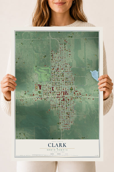 Map of Clark, South Dakota, 18 x 24 inch unframed archival matte print