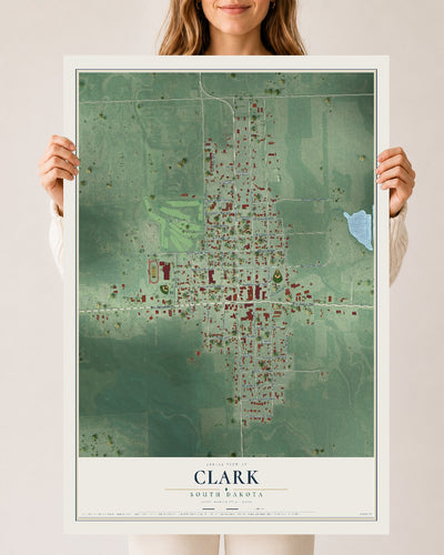 Map of Clark, South Dakota, 24 x 36 inch unframed archival matte print