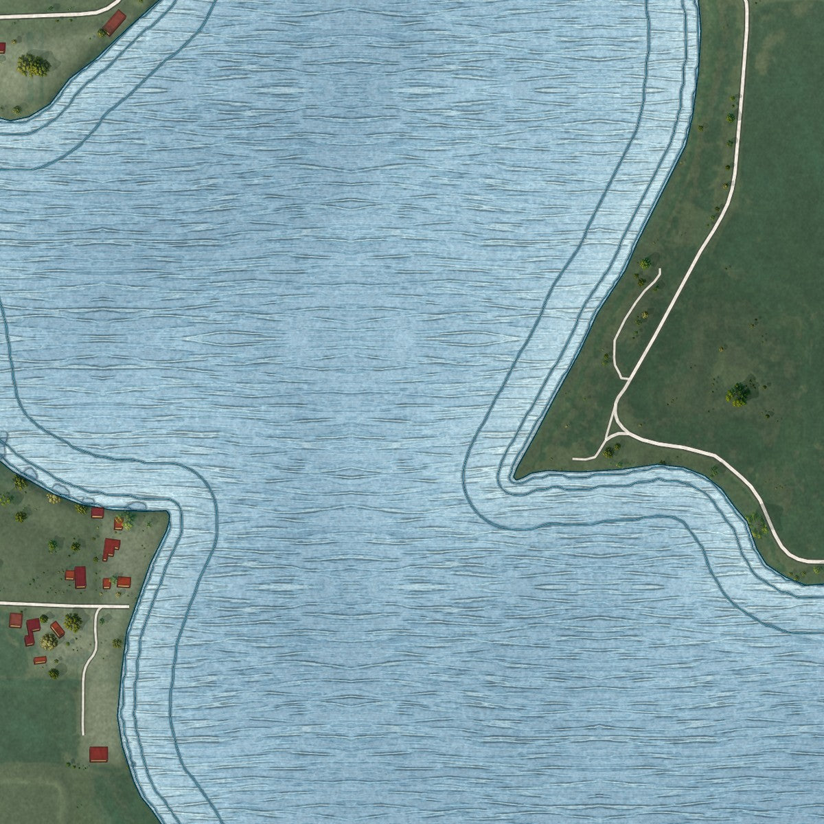 Second close-up of the map of Clear Lake, South Dakota print showing more streets and buildings