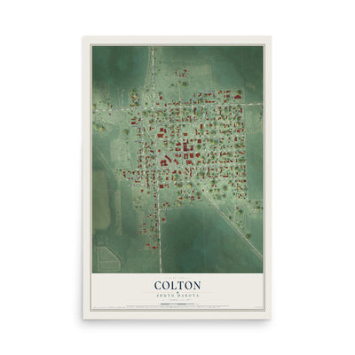 Map of Colton, South Dakota, 12 x 18 inch unframed archival matte print