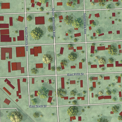Close-up of the map of Colton, South Dakota print showing street and building detail