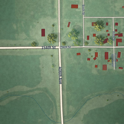 Second close-up of the map of Conde, South Dakota print showing more streets and buildings