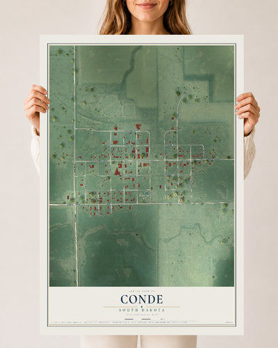 Map of Conde, South Dakota, 24 x 36 inch unframed archival matte print