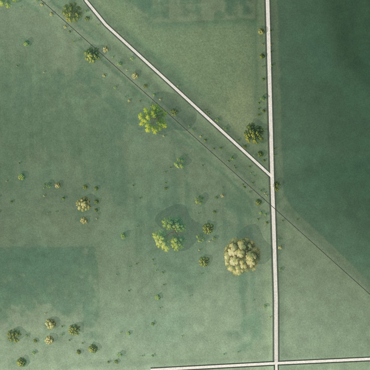 Second close-up of the map of Corona, South Dakota print showing more streets and buildings