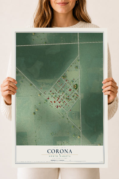 Map of Corona, South Dakota, 18 x 24 inch unframed archival matte print