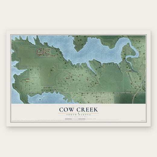 Cow Creek, South Dakota map print, the full design