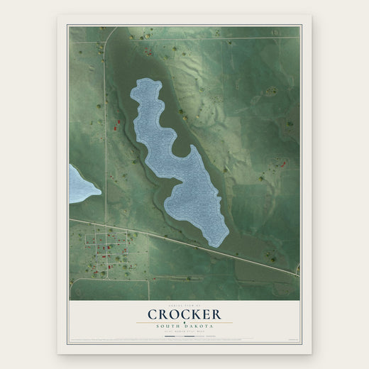 Crocker, South Dakota map print, the full design