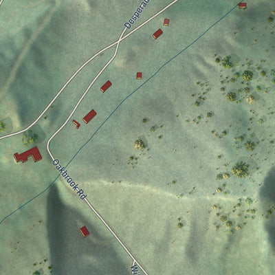 Close-up of the map of Crook City, South Dakota print showing street and building detail