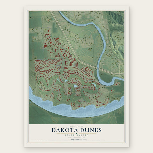 Dakota Dunes, South Dakota map print, the full design