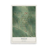 Map of Dallas, South Dakota, 12 x 18 inch unframed archival matte print
