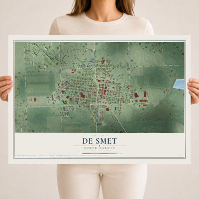 Map of De Smet, South Dakota, 18 x 24 inch unframed archival matte print