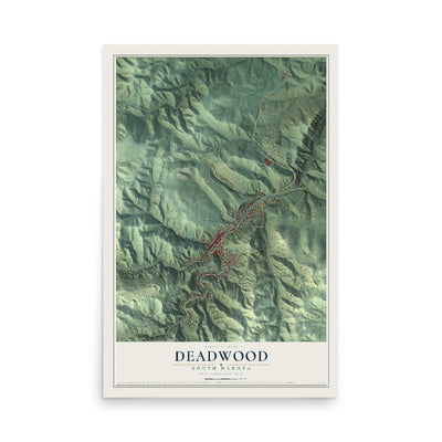 Map of Deadwood, South Dakota, 12 x 18 inch unframed archival matte print