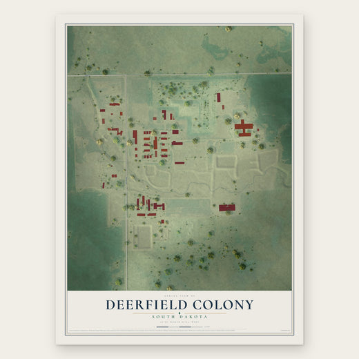 Deerfield Colony, South Dakota map print, the full design