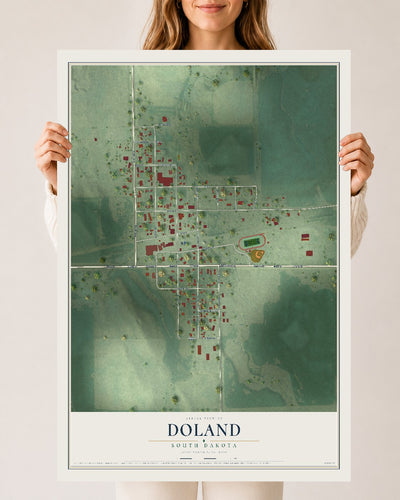 Map of Doland, South Dakota, 24 x 36 inch unframed archival matte print