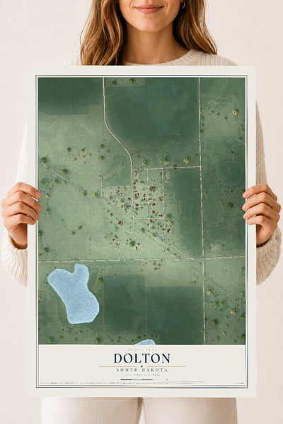 Map of Dolton, South Dakota, 18 x 24 inch unframed archival matte print