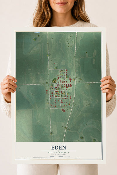 Map of Eden, South Dakota, 18 x 24 inch unframed archival matte print