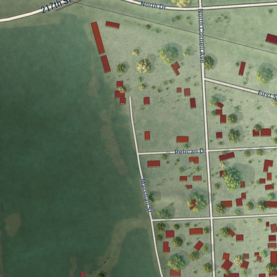 Second close-up of the map of Elkton, South Dakota print showing more streets and buildings