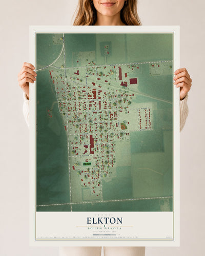 Map of Elkton, South Dakota, 24 x 36 inch unframed archival matte print