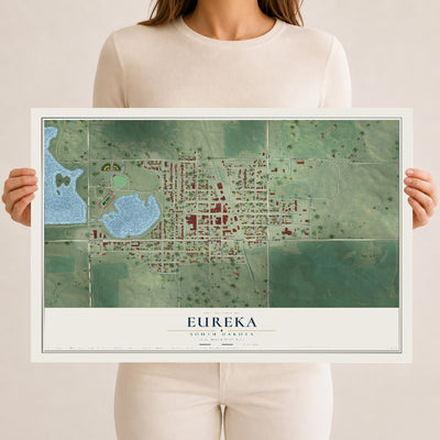 Map of Eureka, South Dakota, 12 x 18 inch unframed archival matte print