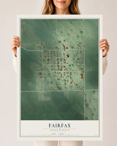 Map of Fairfax, South Dakota, 24 x 36 inch unframed archival matte print