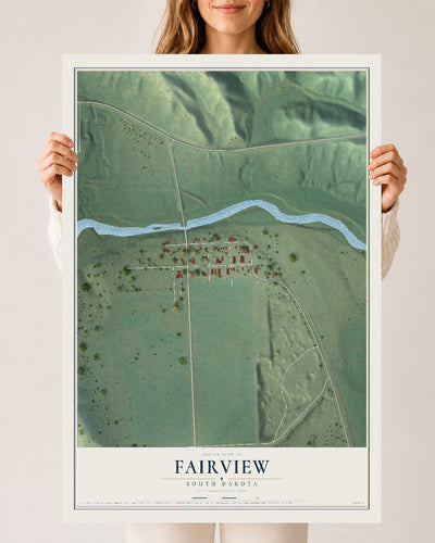 Map of Fairview, South Dakota, 24 x 36 inch unframed archival matte print