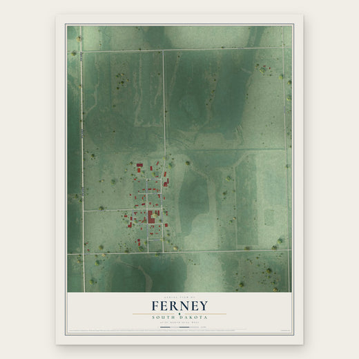 Ferney, South Dakota map print, the full design