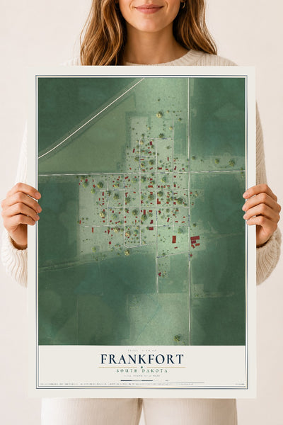 Map of Frankfort, South Dakota, 18 x 24 inch unframed archival matte print