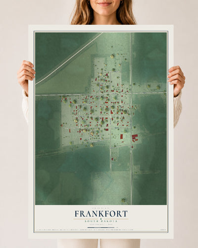 Map of Frankfort, South Dakota, 24 x 36 inch unframed archival matte print