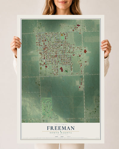 Map of Freeman, South Dakota, 24 x 36 inch unframed archival matte print
