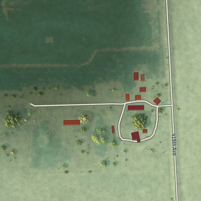Second close-up of the map of Fulton, South Dakota print showing more streets and buildings
