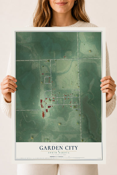 Map of Garden City, South Dakota, 18 x 24 inch unframed archival matte print