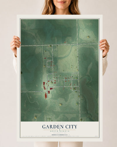 Map of Garden City, South Dakota, 24 x 36 inch unframed archival matte print