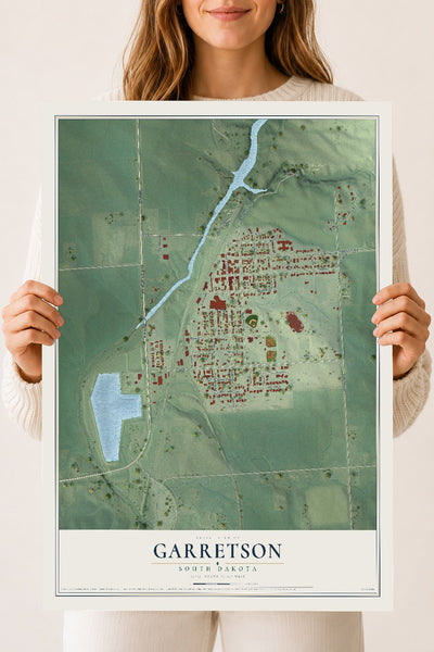 Map of Garretson, South Dakota, 18 x 24 inch unframed archival matte print