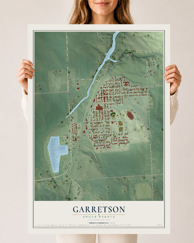 Map of Garretson, South Dakota, 24 x 36 inch unframed archival matte print