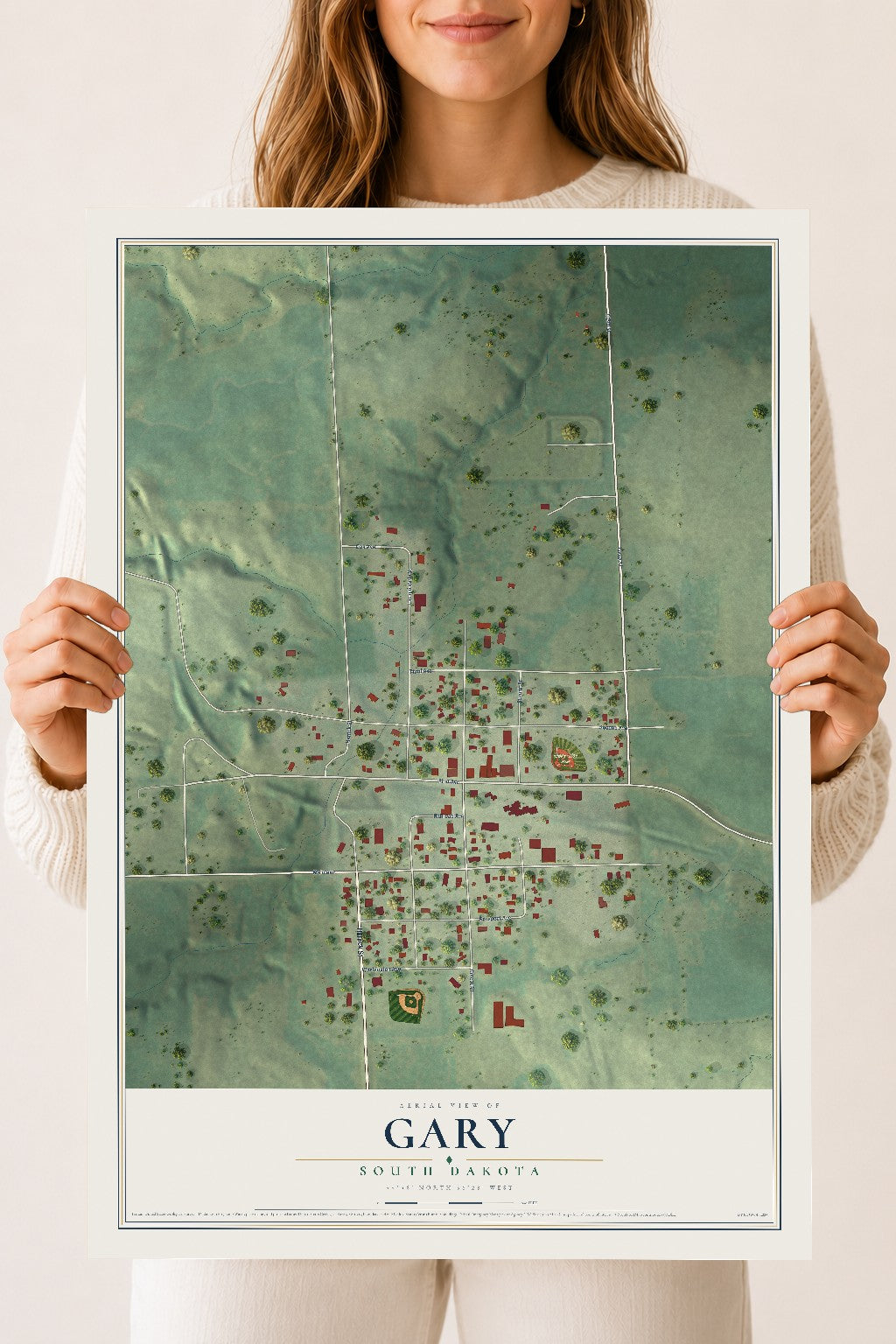 Map of Gary, South Dakota, 18 x 24 inch unframed archival matte print