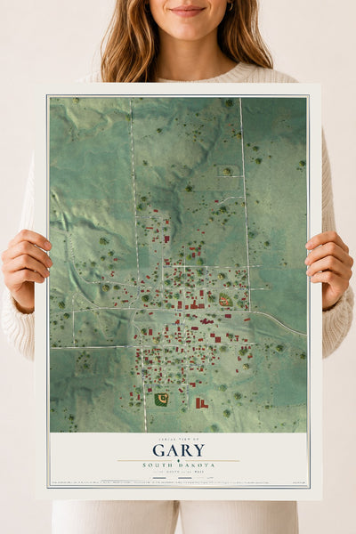 Map of Gary, South Dakota, 18 x 24 inch unframed archival matte print
