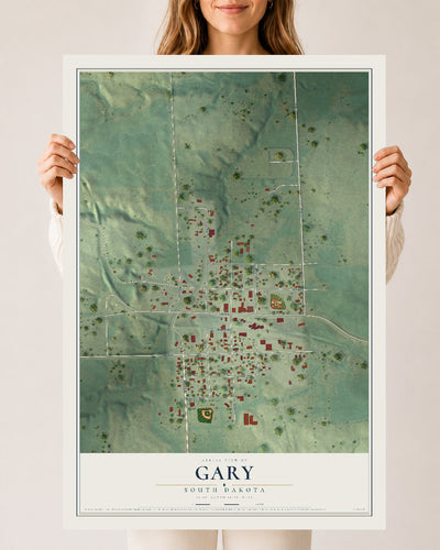 Map of Gary, South Dakota, 24 x 36 inch unframed archival matte print