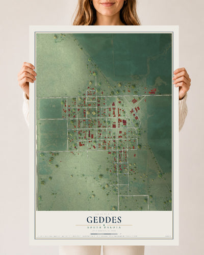 Map of Geddes, South Dakota, 24 x 36 inch unframed archival matte print