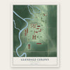 Glendale Colony, South Dakota map print, the full design
