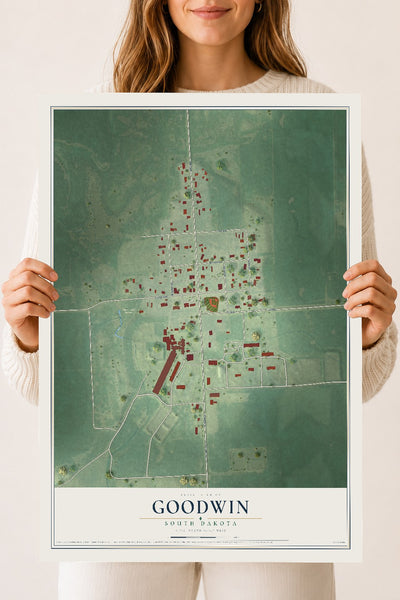 Map of Goodwin, South Dakota, 18 x 24 inch unframed archival matte print