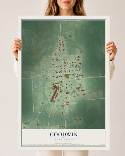 Map of Goodwin, South Dakota, 24 x 36 inch unframed archival matte print