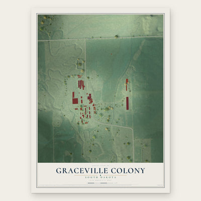 Graceville Colony, South Dakota map print, the full design