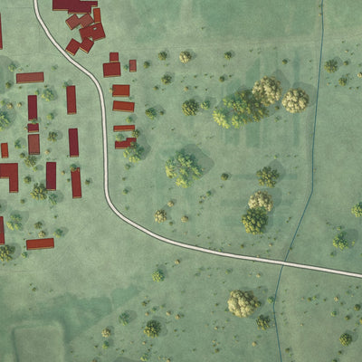 Close-up of the map of Graceville Colony, South Dakota print showing street and building detail