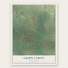 Green Valley, South Dakota map print, the full design