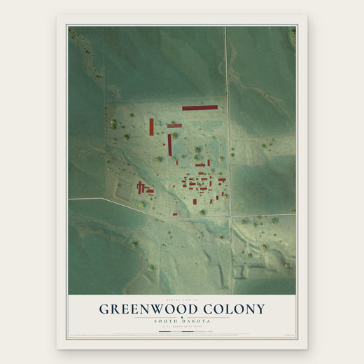 Greenwood Colony, South Dakota map print, the full design