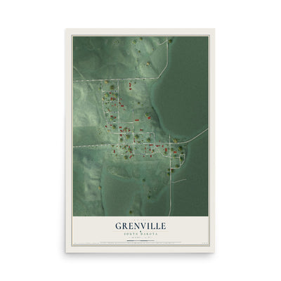 Map of Grenville, South Dakota, 12 x 18 inch unframed archival matte print